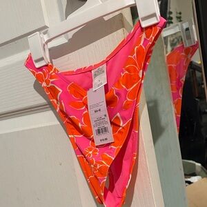 Pink and Orange Floral Bikini Bottom